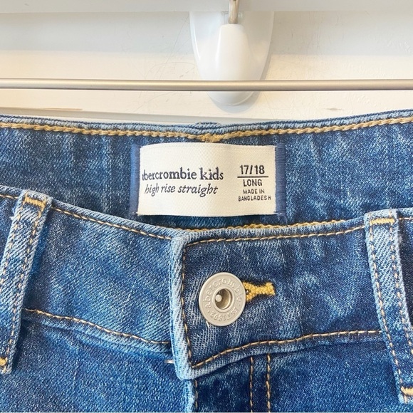 Abercrombie & Fitch Kids | Girl’s Adjustable Waist High Rise Straight 17/18 Long - Picture 3 of 8